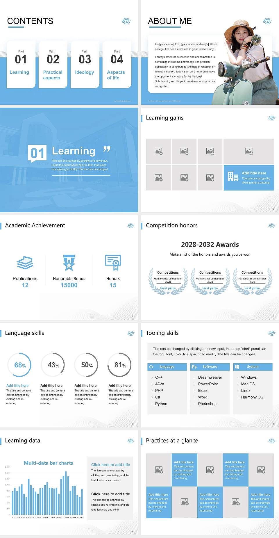 Southern University and a & M College National Scholarship Defense PPT Template4:3 ratio PPT effect preview image2
