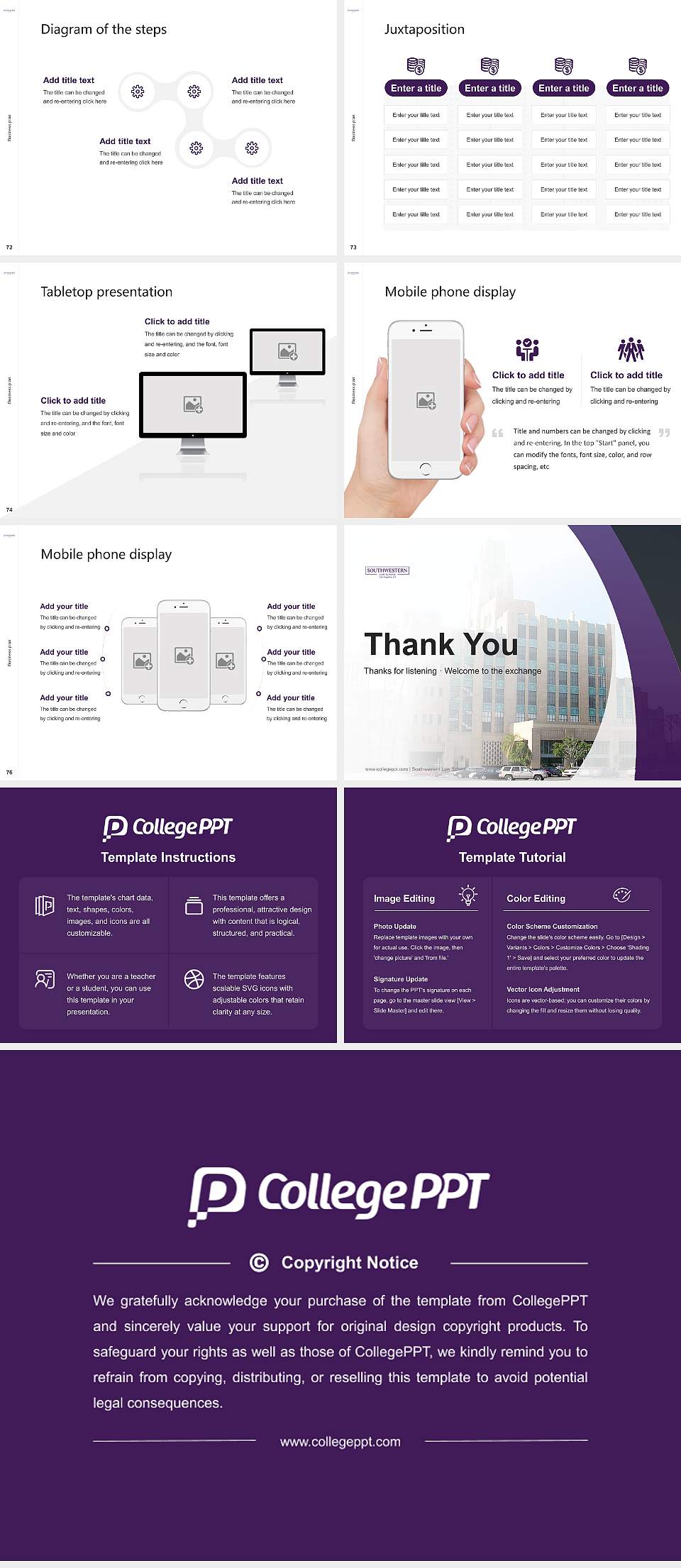 Southwestern Law School Competition/Entrepreneurship Contest PPT Template4:3 ratio PPT effect preview image9