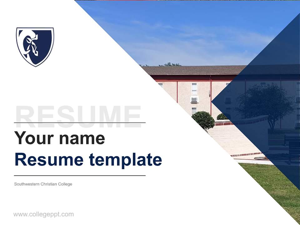 Southwestern Christian College Resume PPT Template4:3 ratio PPT effect preview image5