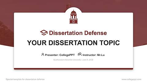 Southwestern Adventist University Graduation Thesis Defense PPT Template