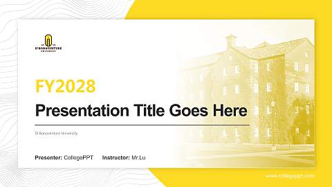 St Bonaventure University Academic Presentation/Research Findings Report PPT Template