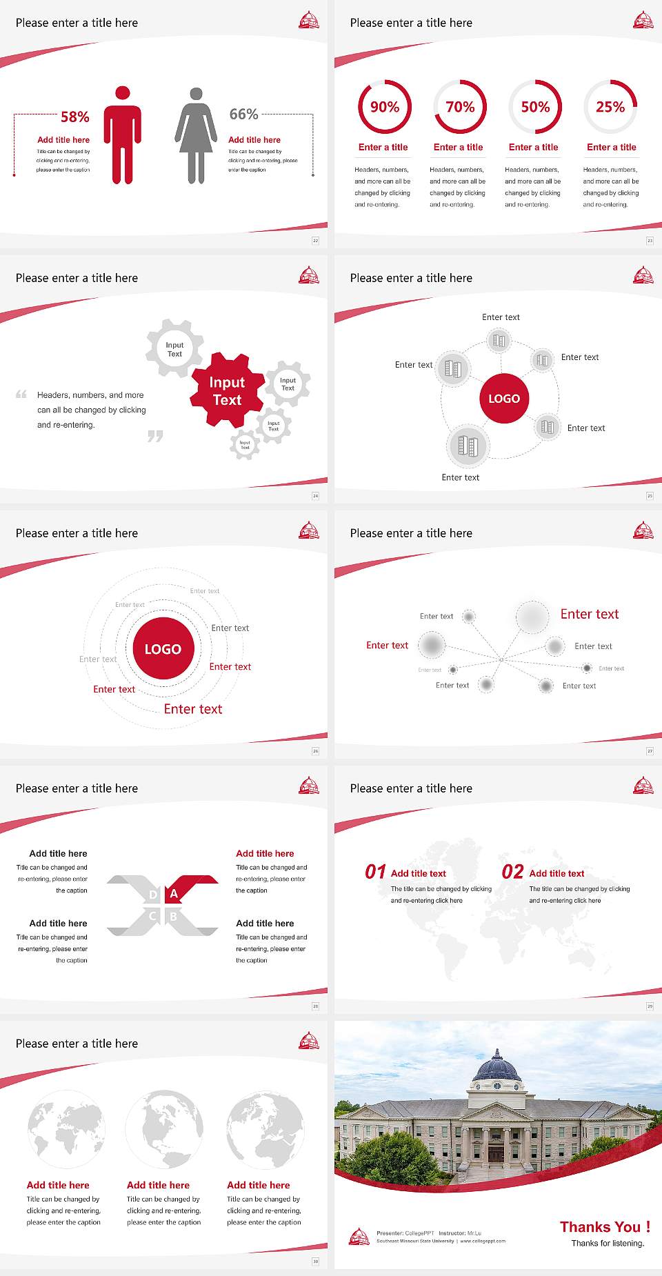 Southeast Missouri State University Course/Courseware Creation PPT Template4:3 ratio PPT effect preview image4