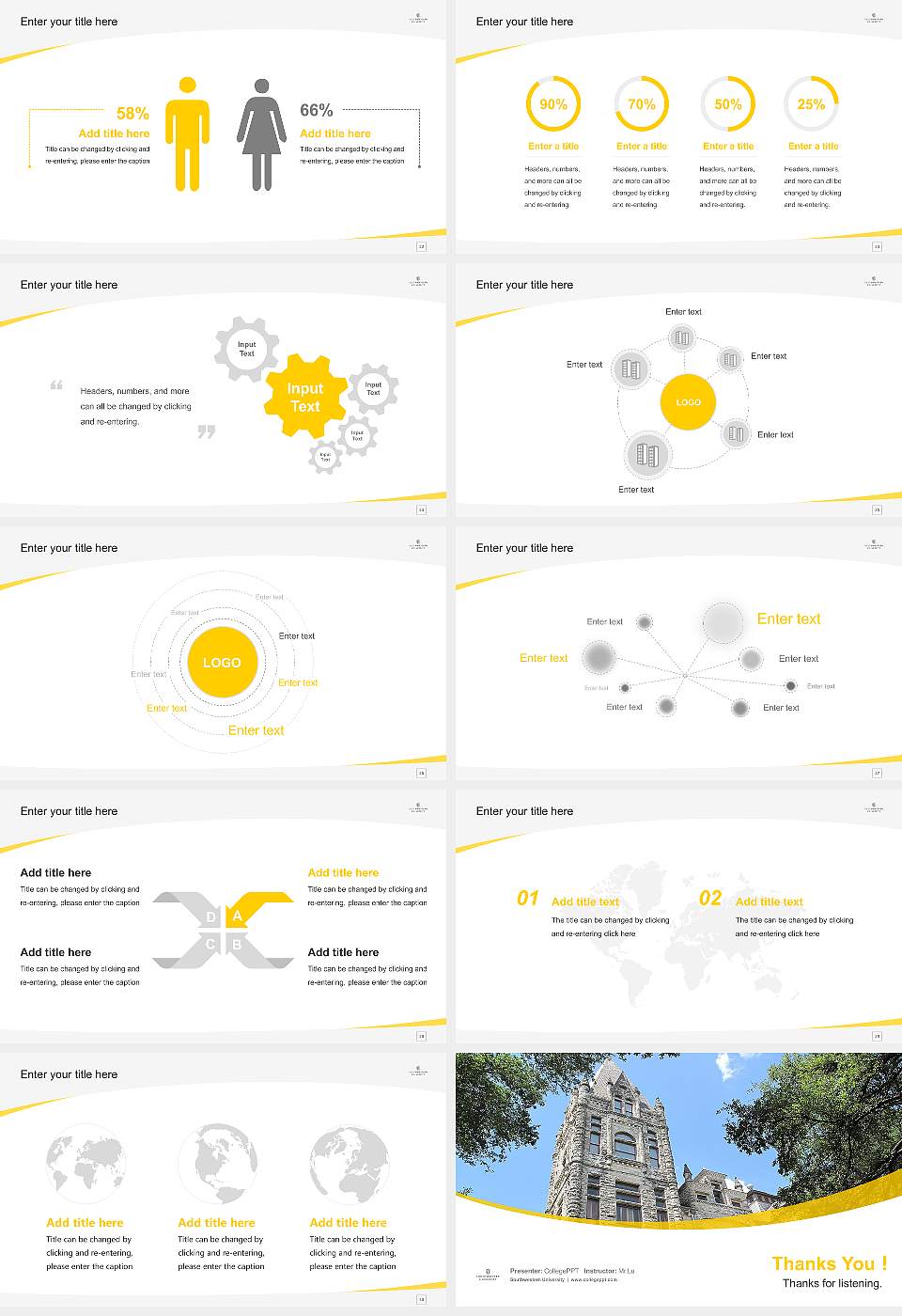 Southwestern University Course/Courseware Creation PPT Template16:9 ratio PPT effect preview image4
