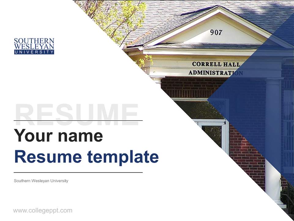 Southern Wesleyan University Resume PPT Template4:3 ratio PPT effect preview image5