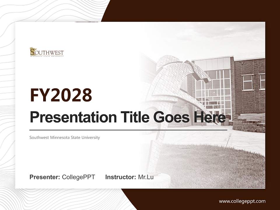Southwest Minnesota State University Academic Presentation/Research Findings Report PPT Template4:3 ratio PPT effect preview image5