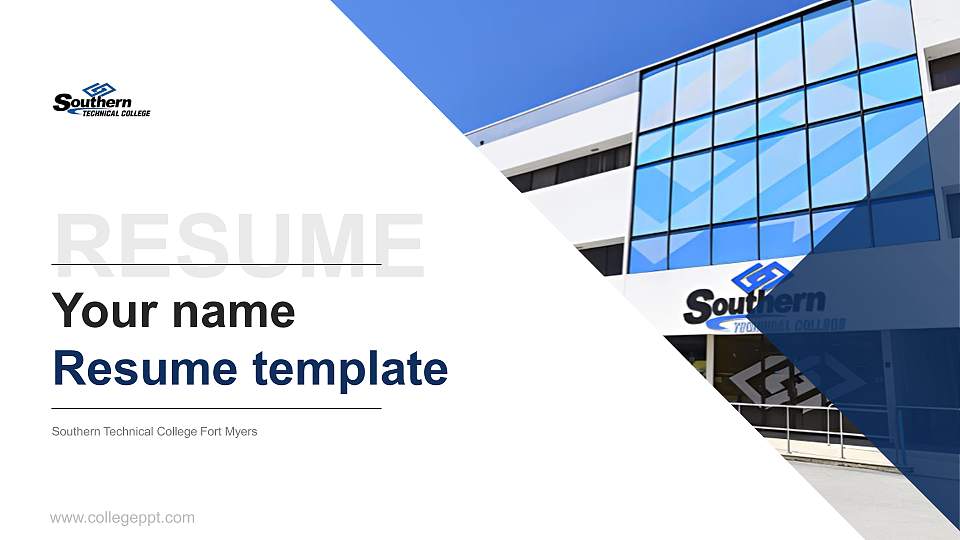 Southern Technical College Fort Myers Resume PPT Template16:9 ratio PPT effect preview image