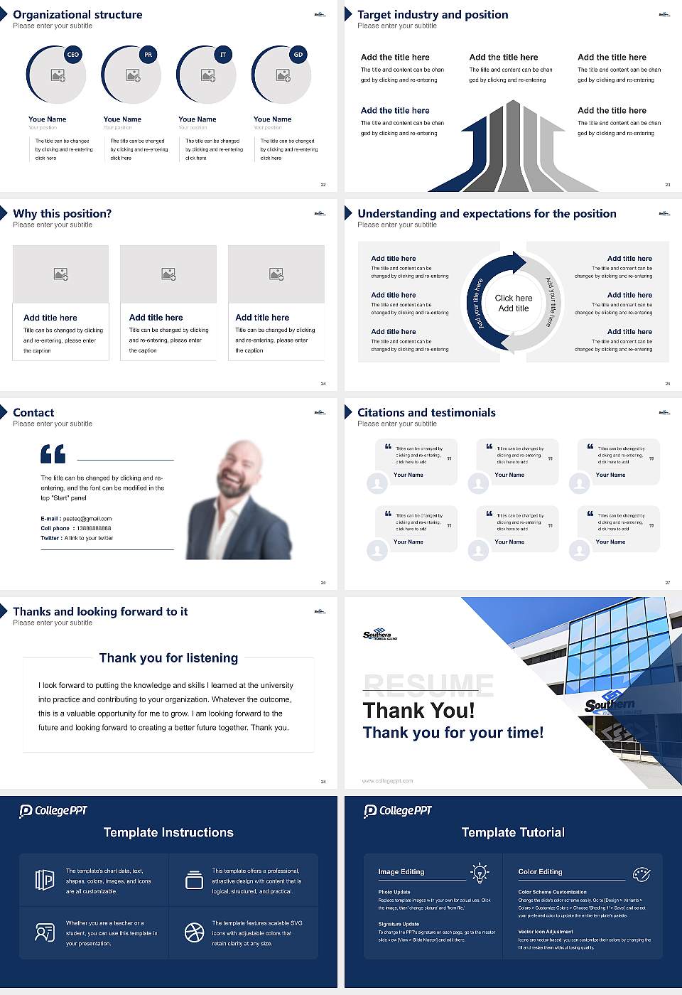 Southern Technical College Fort Myers Resume PPT Template16:9 ratio PPT effect preview image4