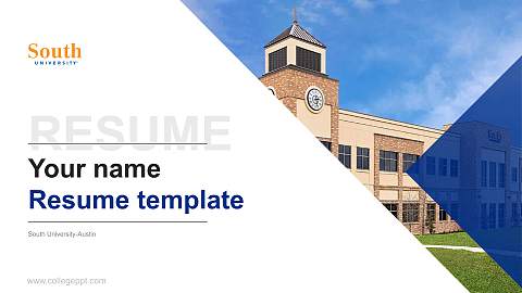 South University-Austin Resume PPT Template