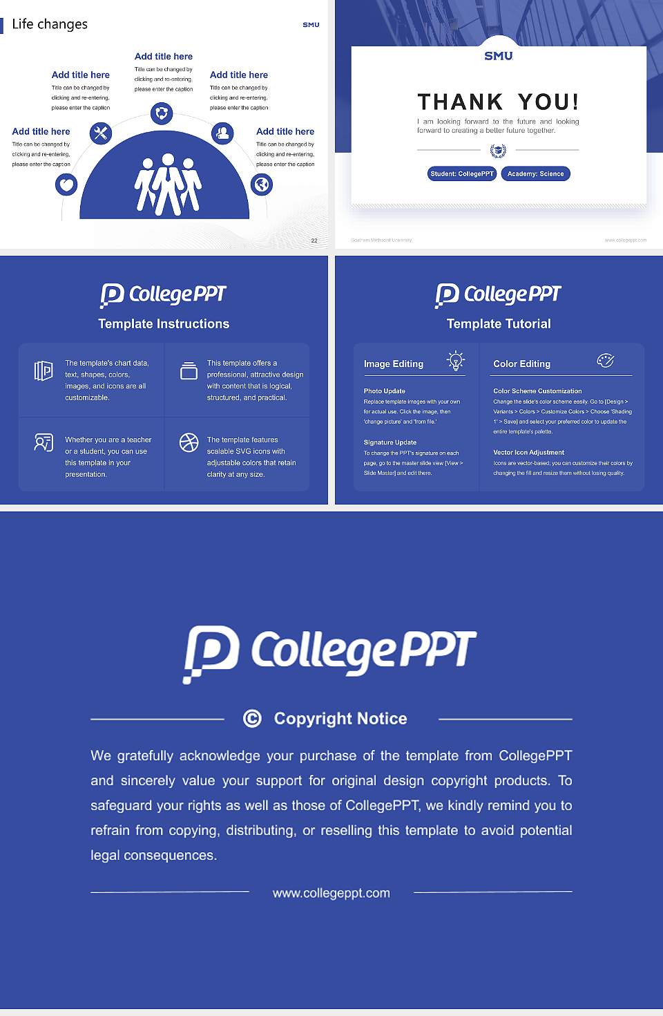 Southern Methodist University National Scholarship Defense PPT Template4:3 ratio PPT effect preview image4