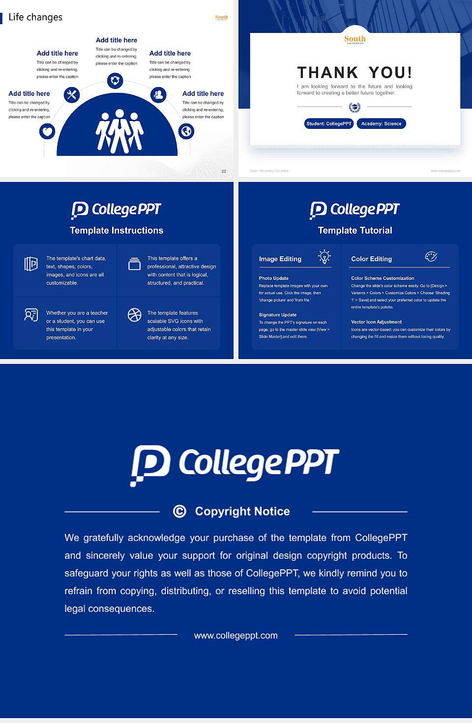South University-Columbia National Scholarship Defense PPT Template4:3 ratio PPT effect preview image4
