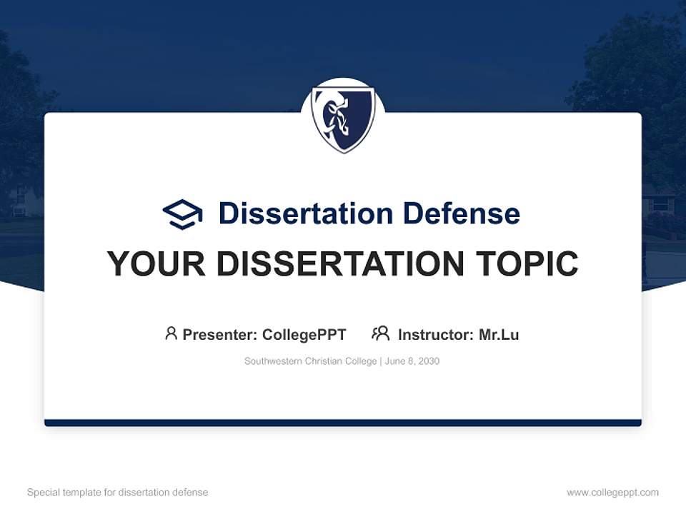 Southwestern Christian College Graduation Thesis Defense PPT Template4:3 ratio PPT effect preview image7