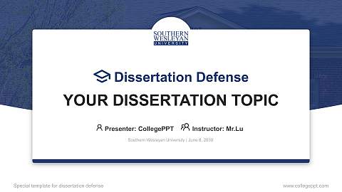 Southern Wesleyan University Graduation Thesis Defense PPT Template