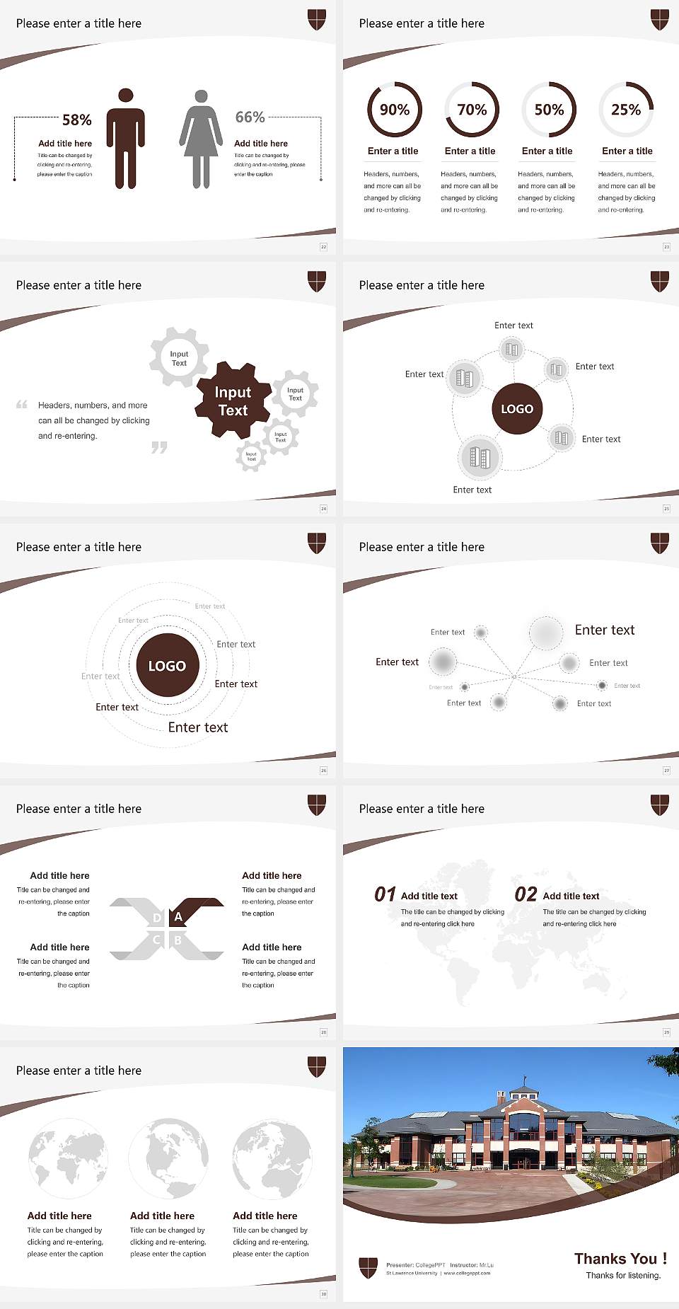 St Lawrence University Course/Courseware Creation PPT Template4:3 ratio PPT effect preview image4