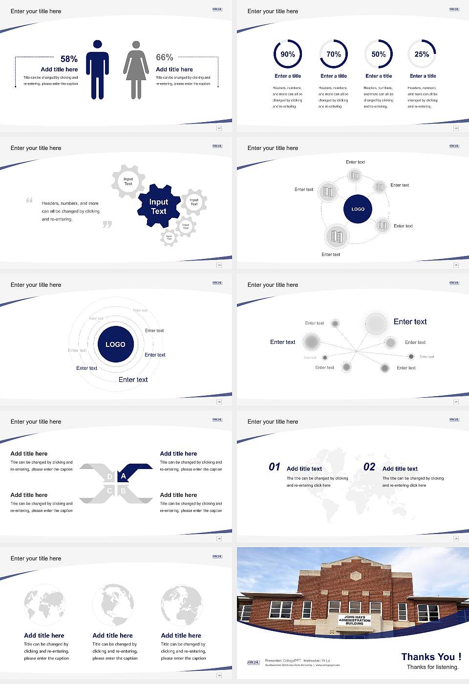 Southwestern Oklahoma State University Course/Courseware Creation PPT Template16:9 ratio PPT effect preview image4
