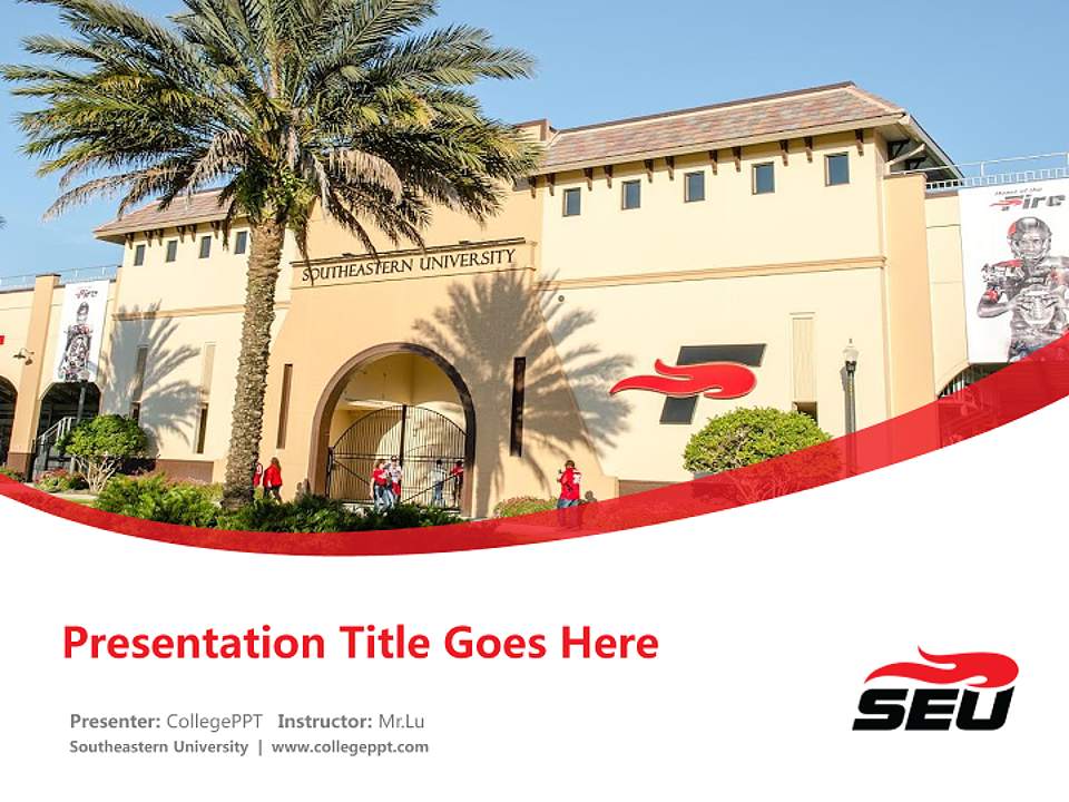 Southeastern University Course/Courseware Creation PPT Template4:3 ratio PPT effect preview image5