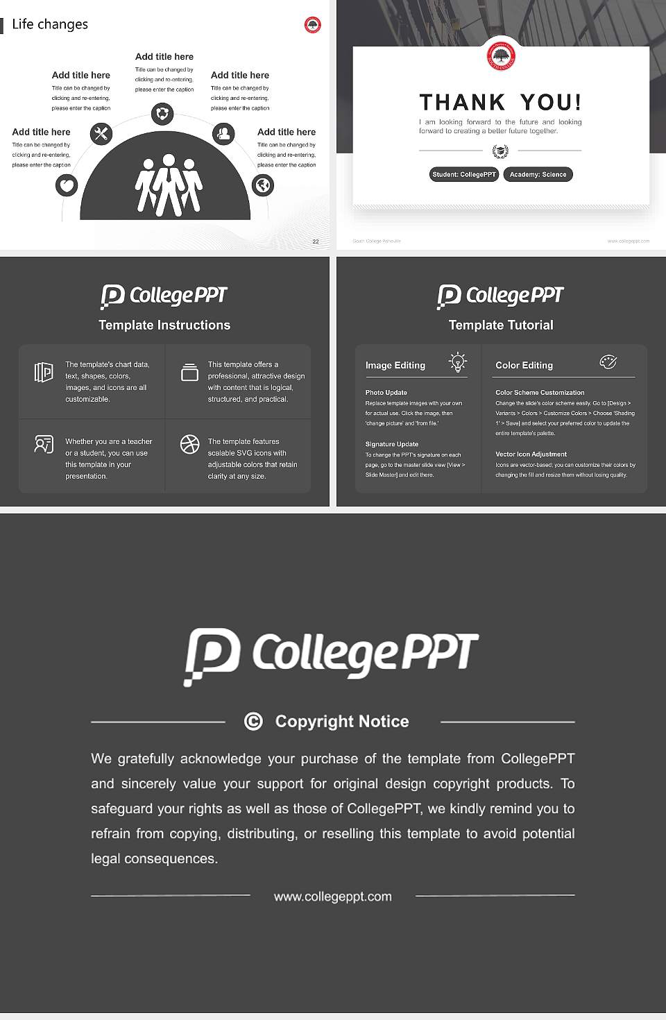 South College Asheville National Scholarship Defense PPT Template4:3 ratio PPT effect preview image4