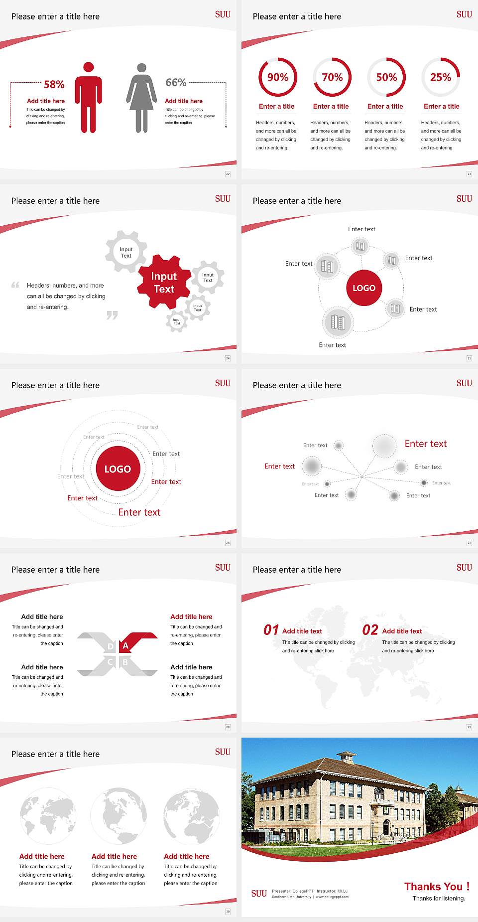 Southern Utah University Course/Courseware Creation PPT Template4:3 ratio PPT effect preview image4