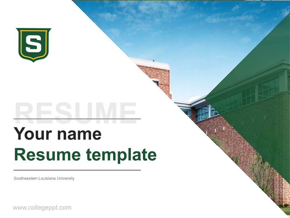 Southeastern Louisiana University Resume PPT Template4:3 ratio PPT effect preview image5