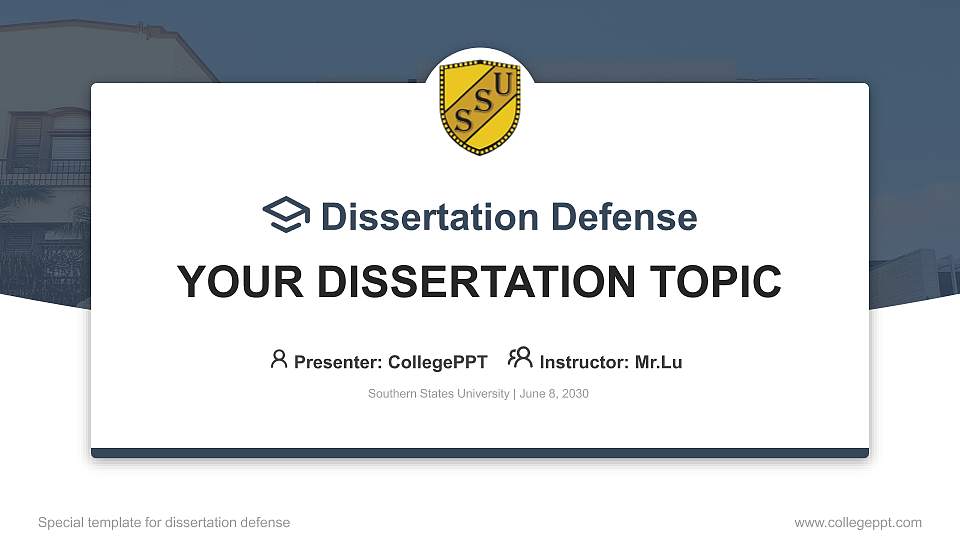 Southern States University Graduation Thesis Defense PPT Template16:9 ratio PPT effect preview image