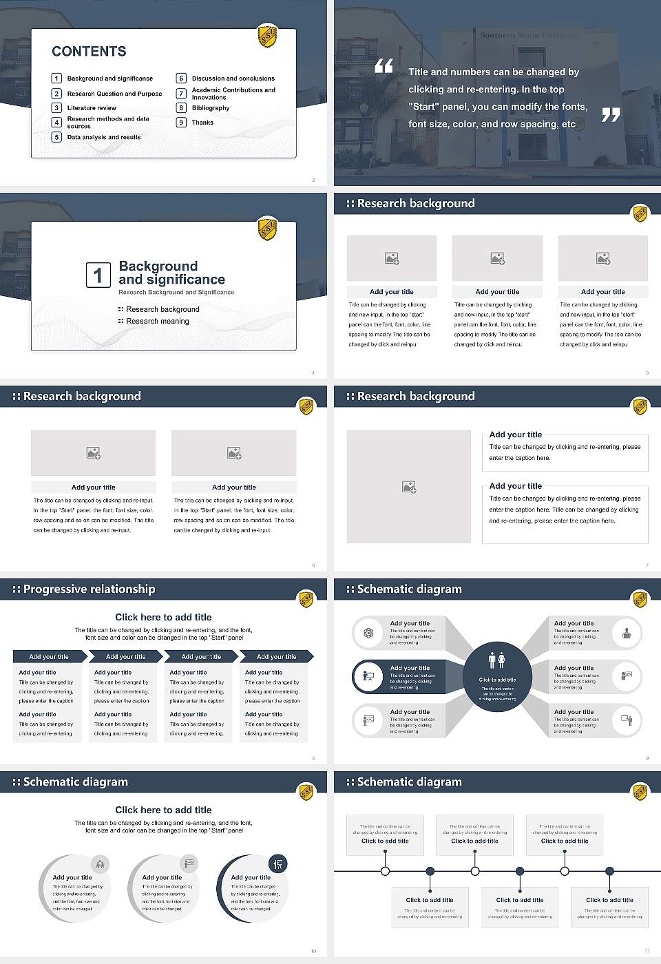 Southern States University Graduation Thesis Defense PPT Template16:9 ratio PPT effect preview image2