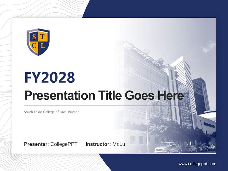 South Texas College of Law Houston Academic Presentation/Research Findings Report PPT Template4:3 ratio PPT effect preview image5