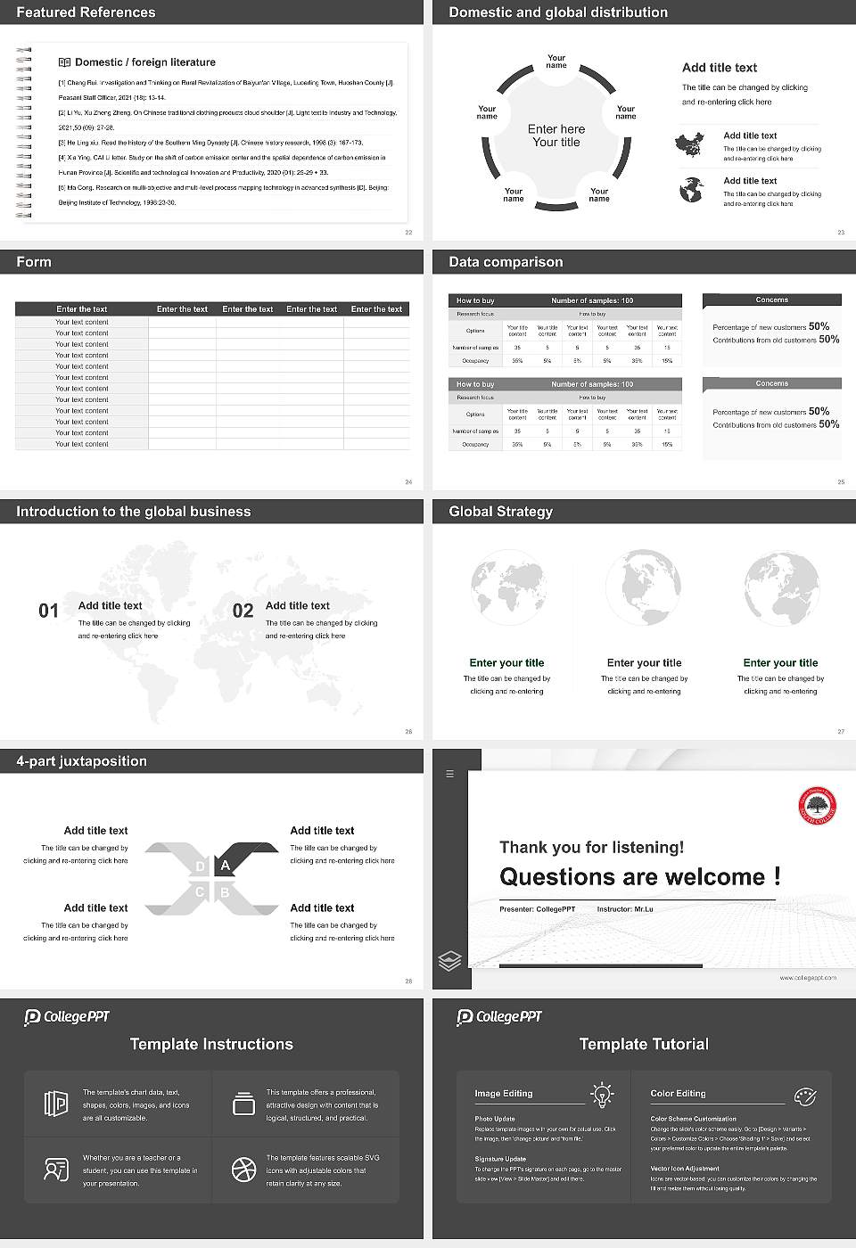 South College Thesis Proposal/Graduation Defense PPT Template16:9 ratio PPT effect preview image4