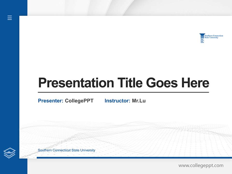 Southern Connecticut State University Thesis Proposal/Graduation Defense PPT Template4:3 ratio PPT effect preview image5