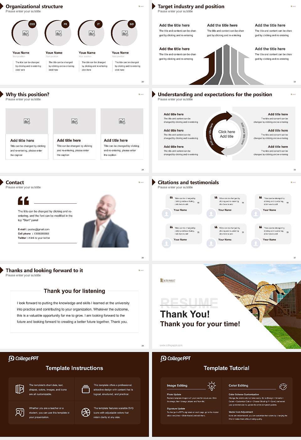 Southwest Minnesota State University Resume PPT Template16:9 ratio PPT effect preview image4