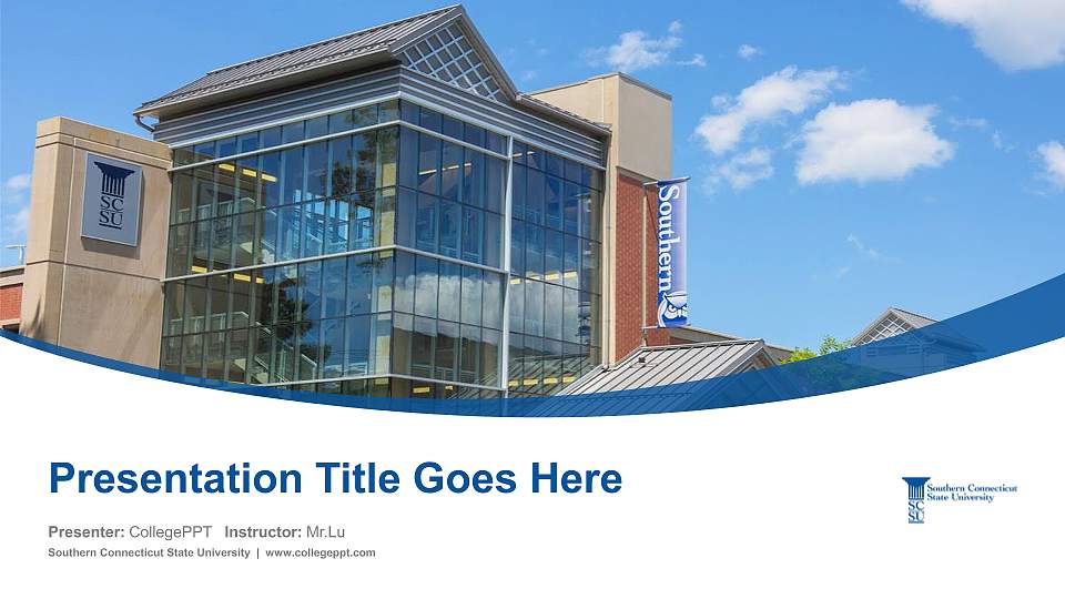 Southern Connecticut State University Course/Courseware Creation PPT Template16:9 ratio PPT effect preview image