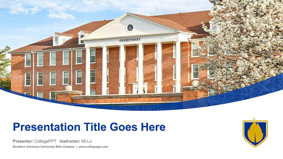 Southern Arkansas University Main Campus Course/Courseware Creation PPT Template16:9 ratio PPT effect preview image