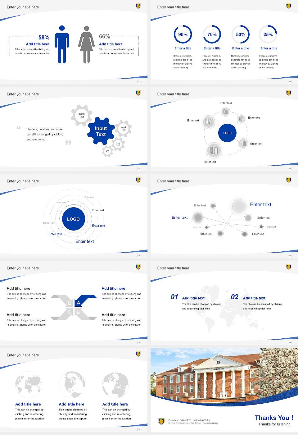 Southern Arkansas University Main Campus Course/Courseware Creation PPT Template16:9 ratio PPT effect preview image4