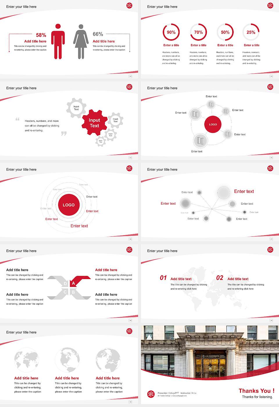 St Francis College Course/Courseware Creation PPT Template16:9 ratio PPT effect preview image4