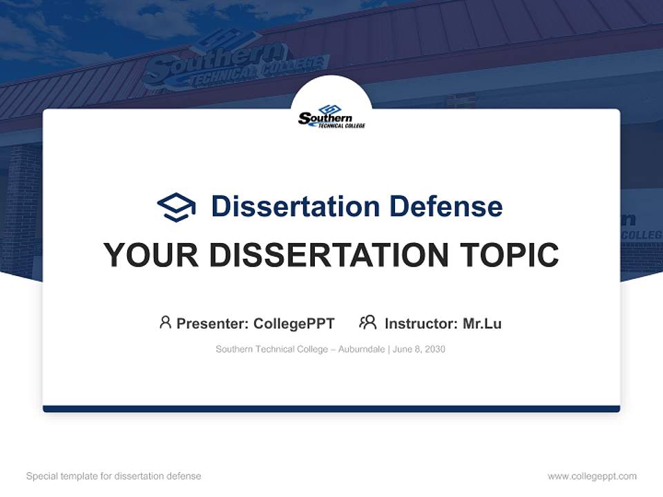 Southern Technical College – Auburndale Graduation Thesis Defense PPT Template4:3 ratio PPT effect preview image7