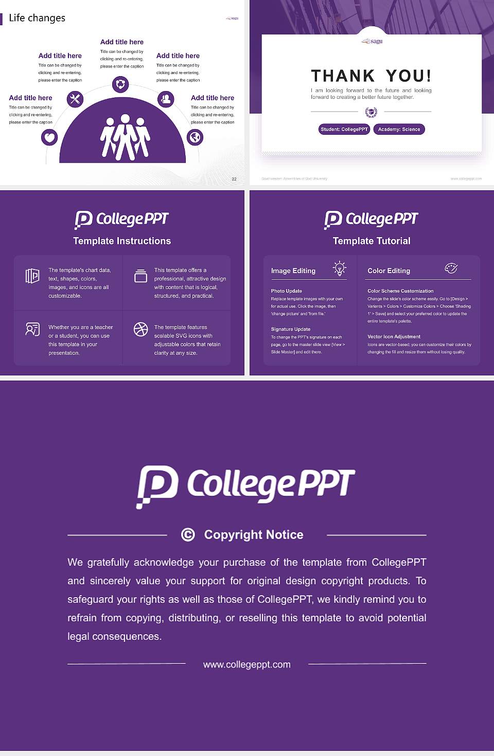 Southwestern Assemblies of God University National Scholarship Defense PPT Template4:3 ratio PPT effect preview image4