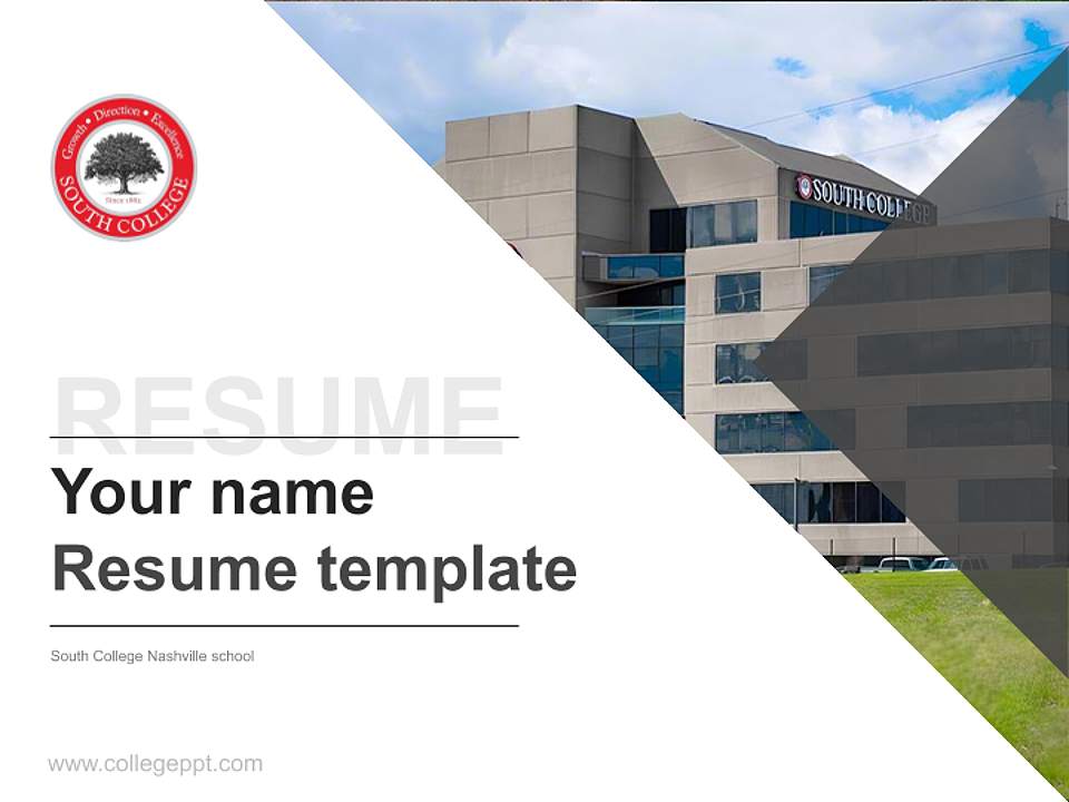 South College Nashville school Resume PPT Template4:3 ratio PPT effect preview image5