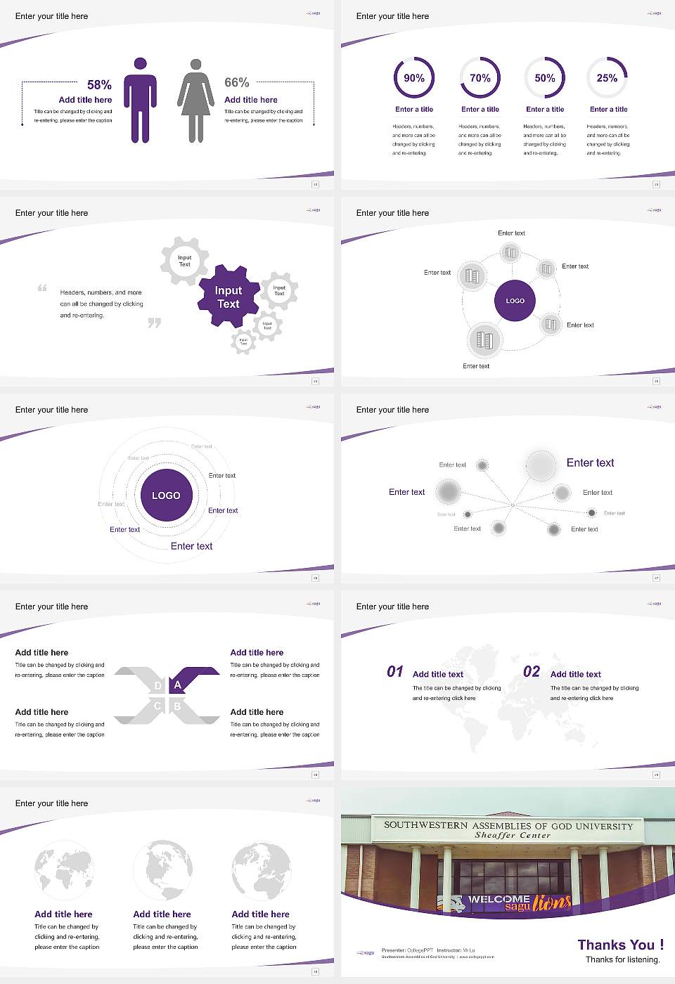 Southwestern Assemblies of God University Course/Courseware Creation PPT Template16:9 ratio PPT effect preview image4