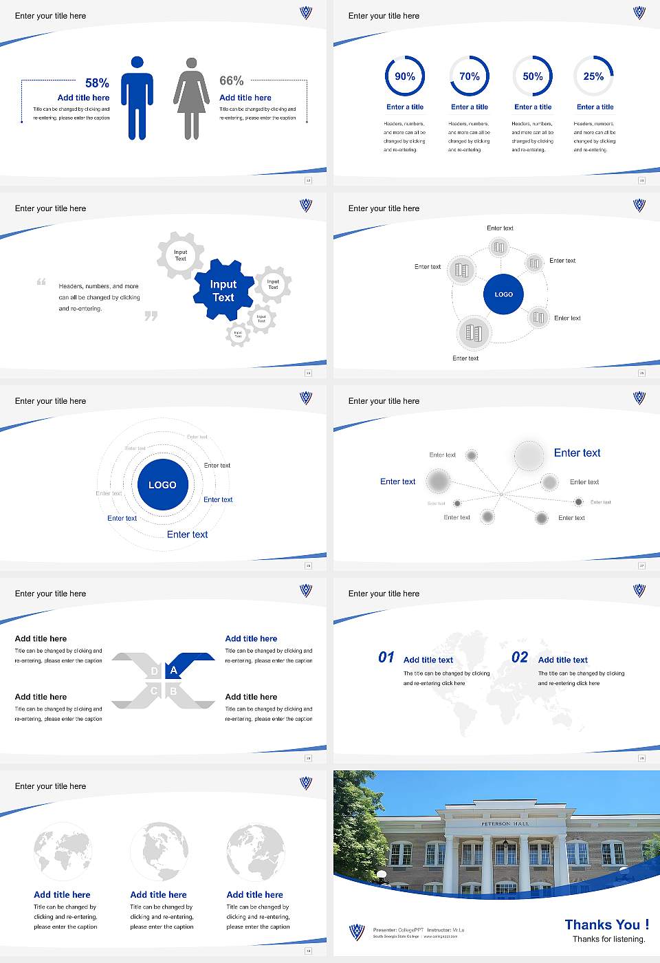 South Georgia State College Course/Courseware Creation PPT Template16:9 ratio PPT effect preview image4