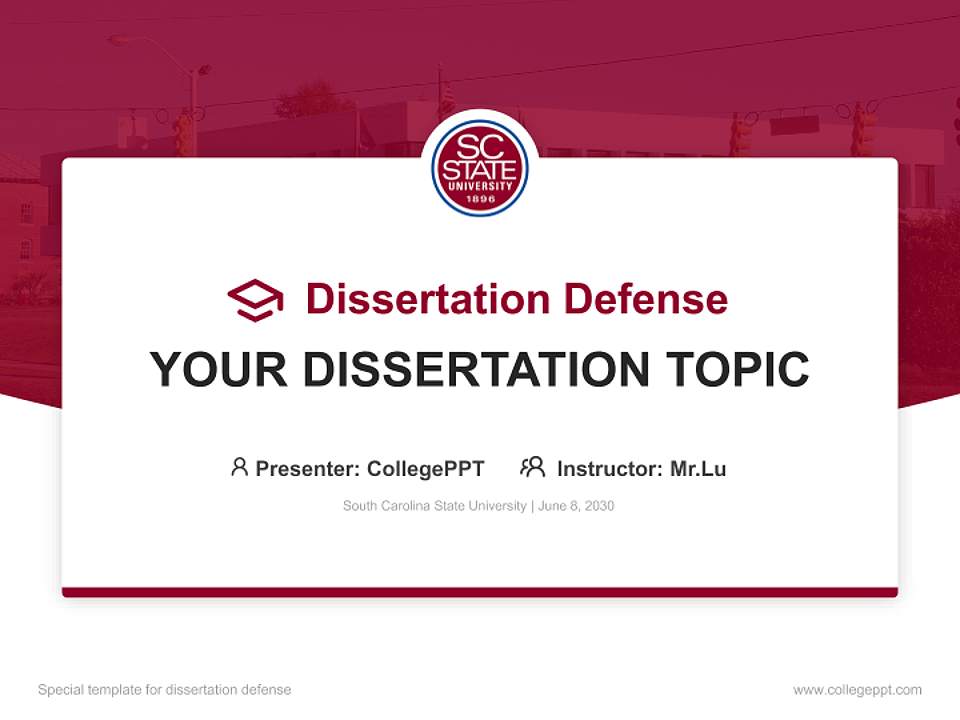 South Carolina State University Graduation Thesis Defense PPT Template4:3 ratio PPT effect preview image7