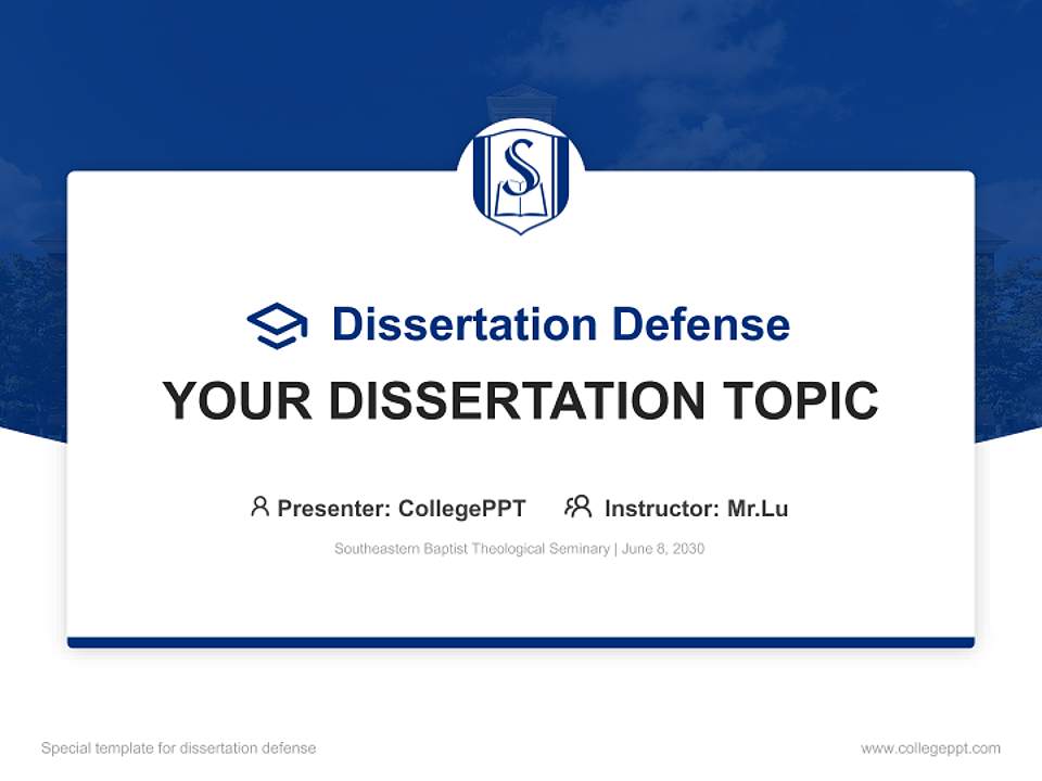 Southeastern Baptist Theological Seminary Graduation Thesis Defense PPT Template4:3 ratio PPT effect preview image7