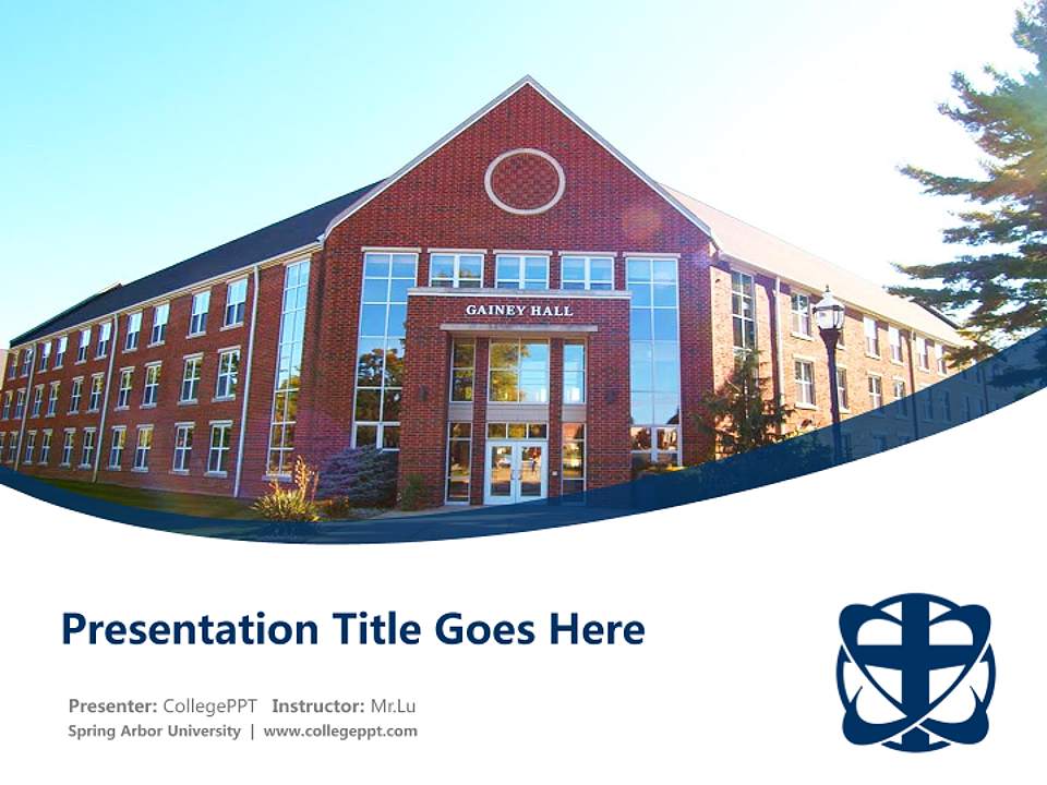 Spring Arbor University Course/Courseware Creation PPT Template4:3 ratio PPT effect preview image5