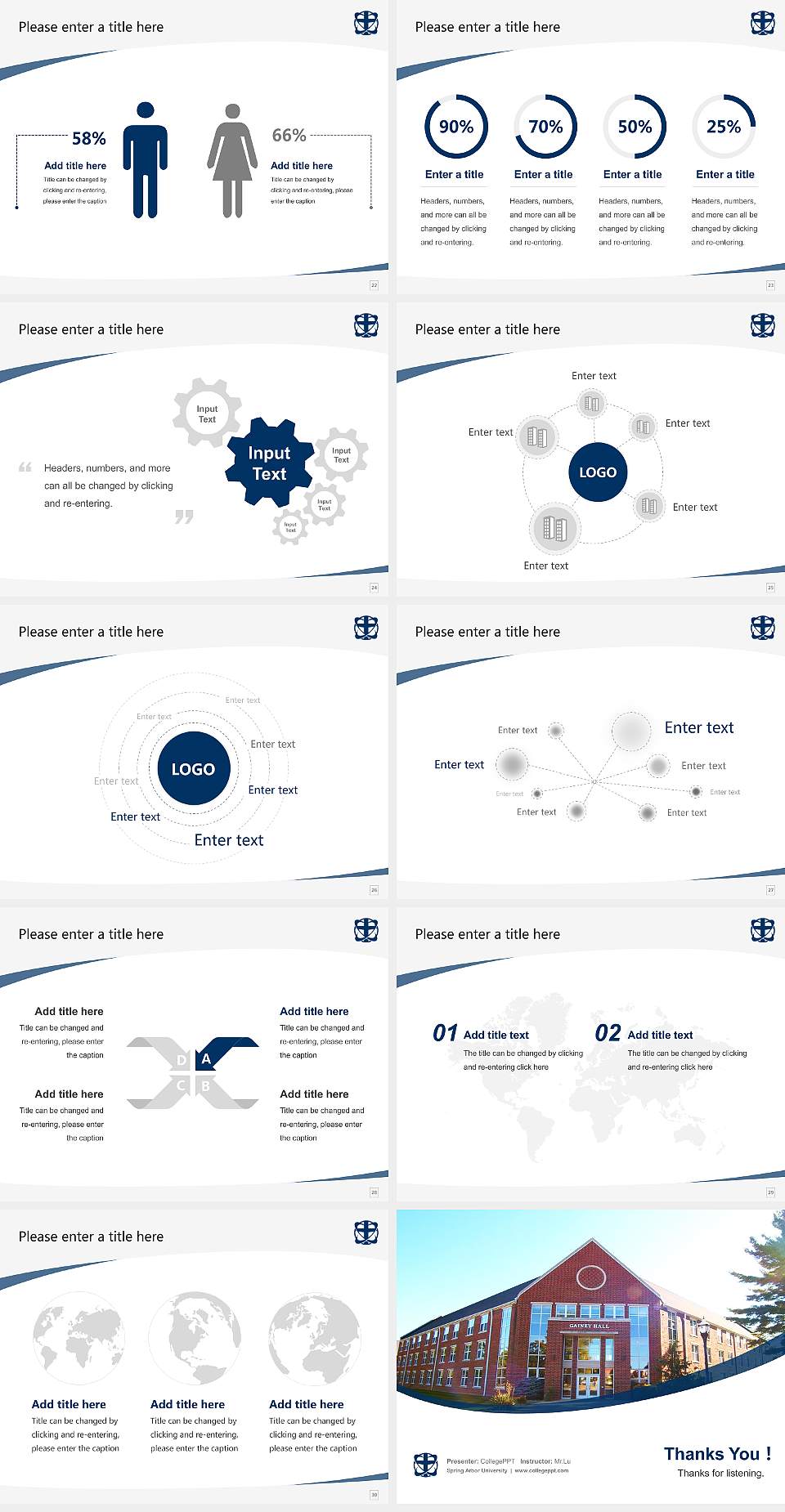 Spring Arbor University Course/Courseware Creation PPT Template4:3 ratio PPT effect preview image4