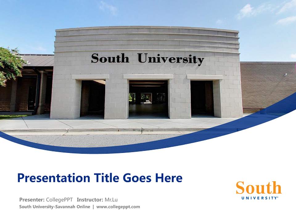 South University-Savannah Online Course/Courseware Creation PPT Template4:3 ratio PPT effect preview image5