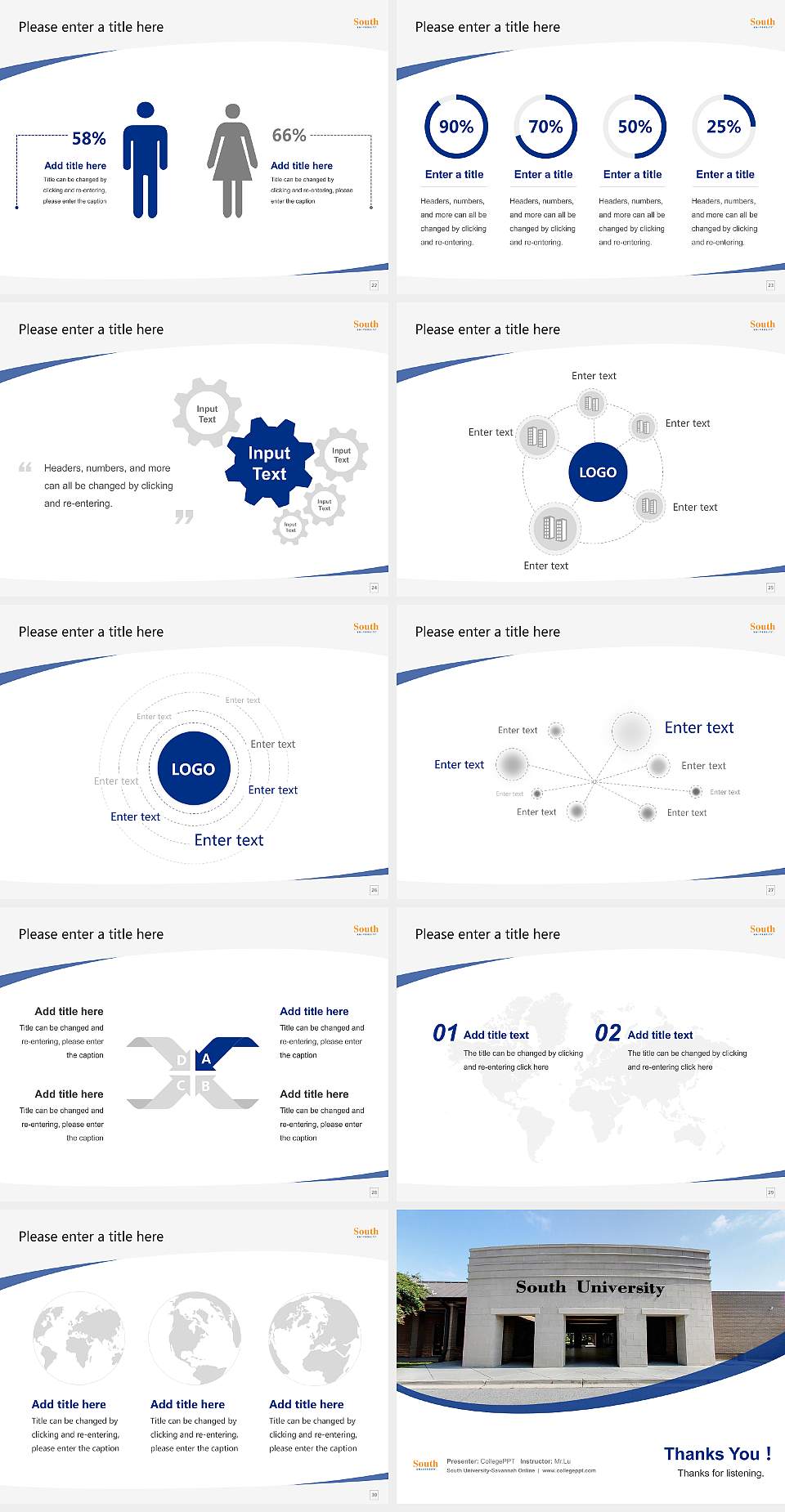 South University-Savannah Online Course/Courseware Creation PPT Template4:3 ratio PPT effect preview image4