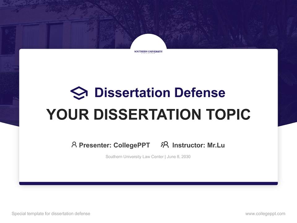 Southern University Law Center Graduation Thesis Defense PPT Template4:3 ratio PPT effect preview image7