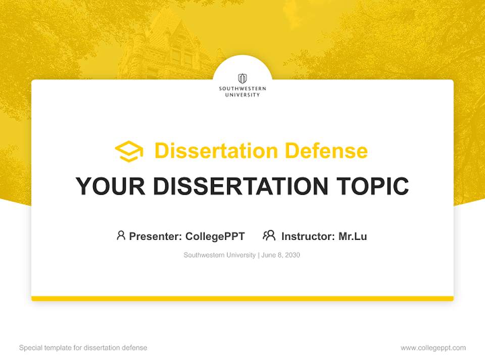 Southwestern University Graduation Thesis Defense PPT Template4:3 ratio PPT effect preview image7