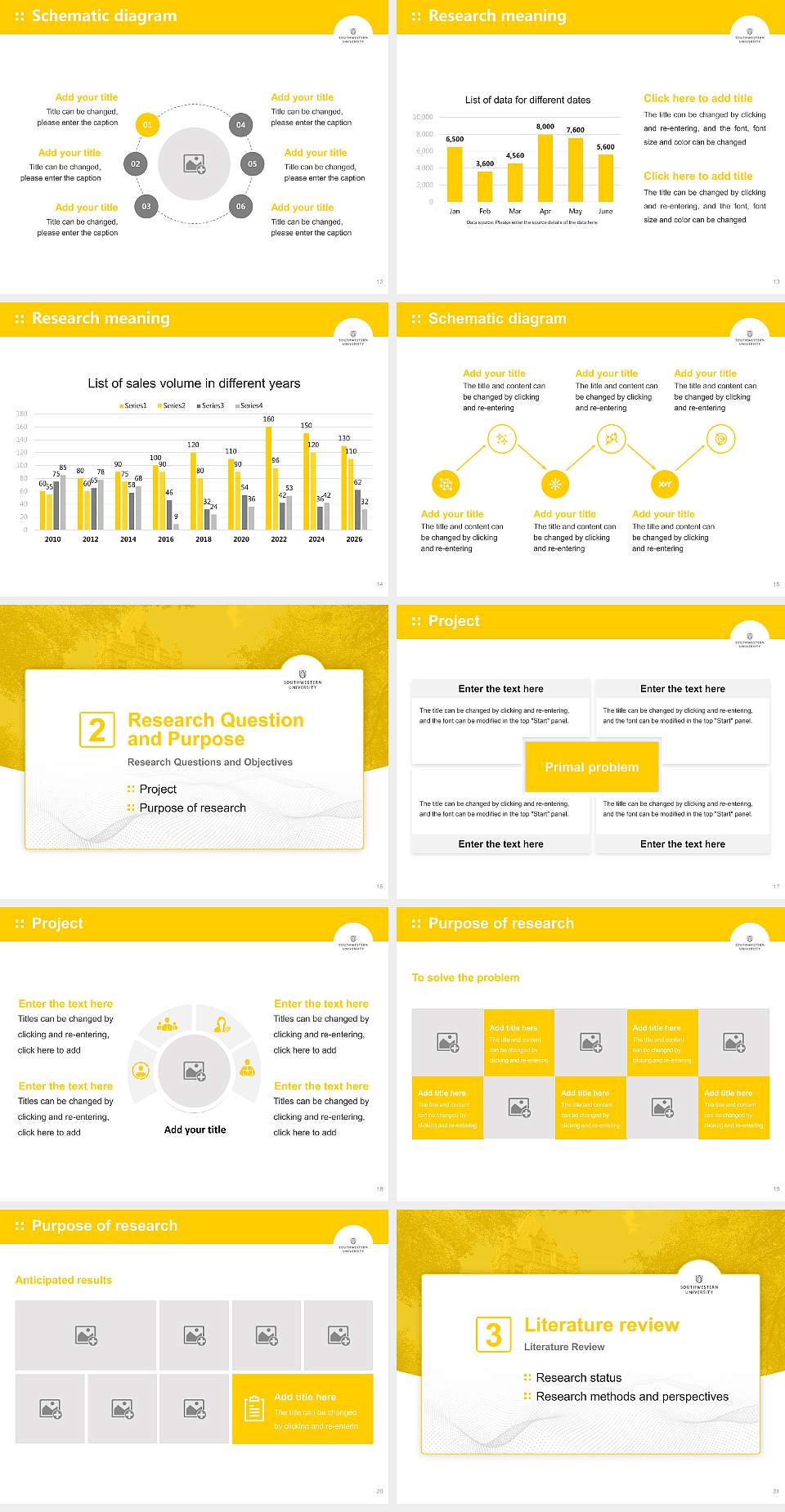Southwestern University Graduation Thesis Defense PPT Template4:3 ratio PPT effect preview image3