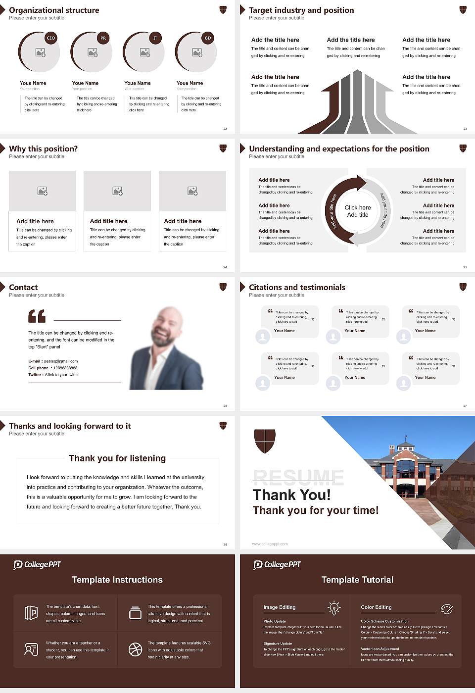 St Lawrence University Resume PPT Template16:9 ratio PPT effect preview image4