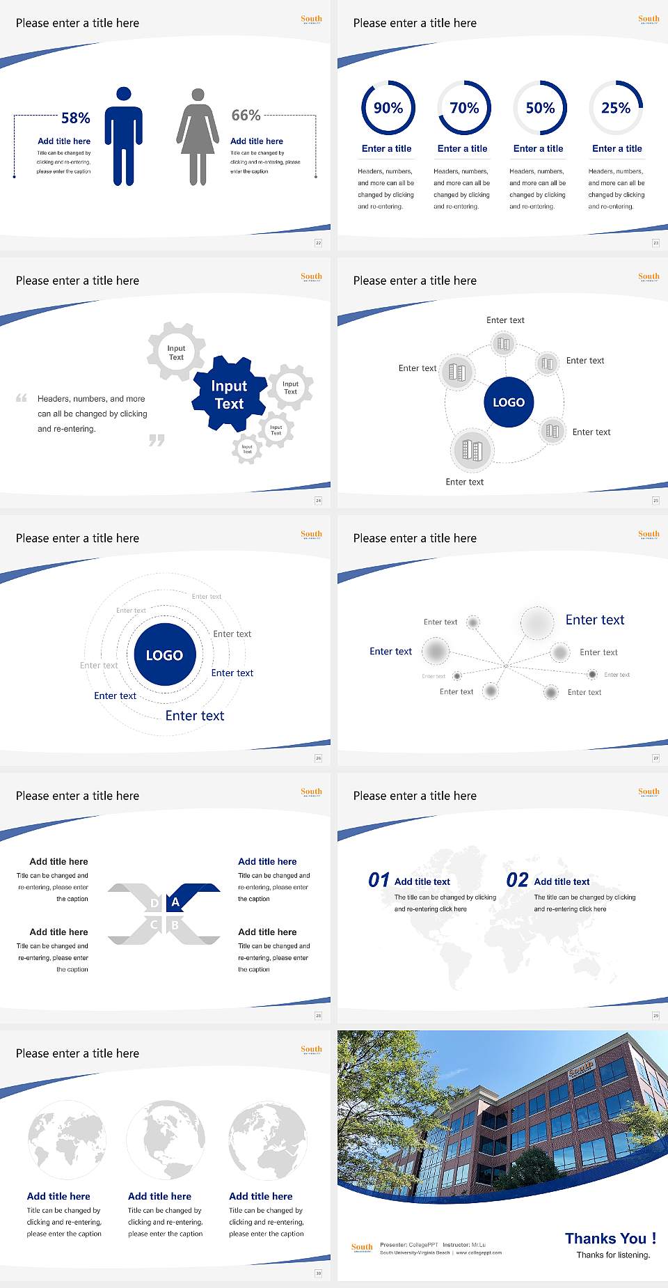South University-Virginia Beach Course/Courseware Creation PPT Template4:3 ratio PPT effect preview image4