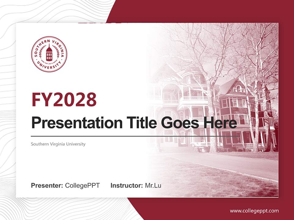Southern Virginia University Academic Presentation/Research Findings Report PPT Template4:3 ratio PPT effect preview image5