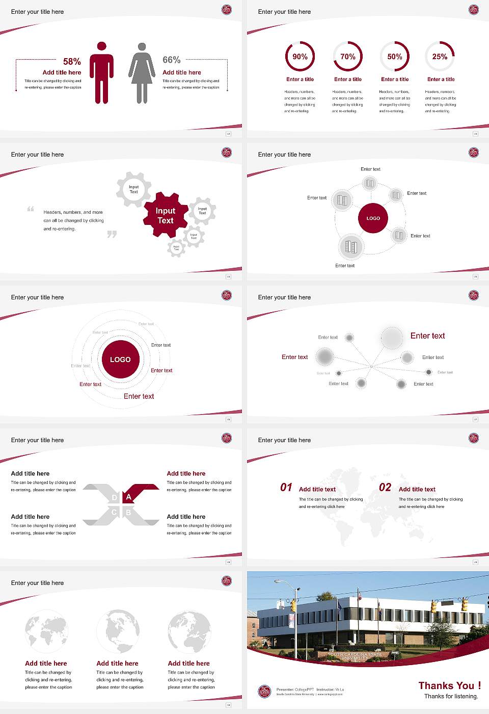 South Carolina State University Course/Courseware Creation PPT Template16:9 ratio PPT effect preview image4